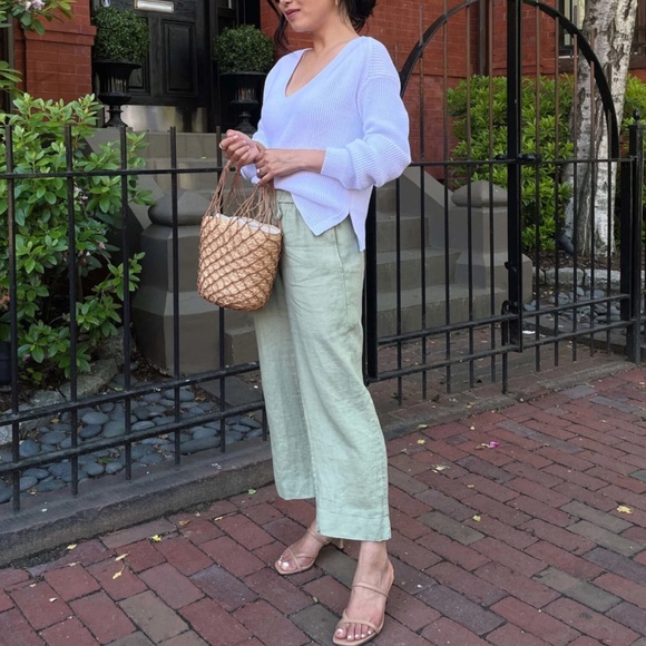 J. Crew Pants - NWT J. Crew Mint Green Linen Cropped Pants Sz 16